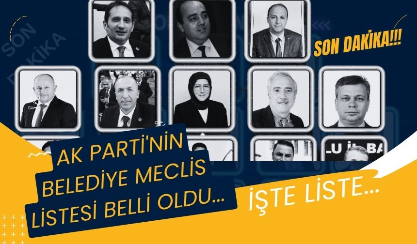 SON DAKİKA AK PARTİNİN BELEDİYE MECLİS LİSTESİ BELLİ OLDU Bolu