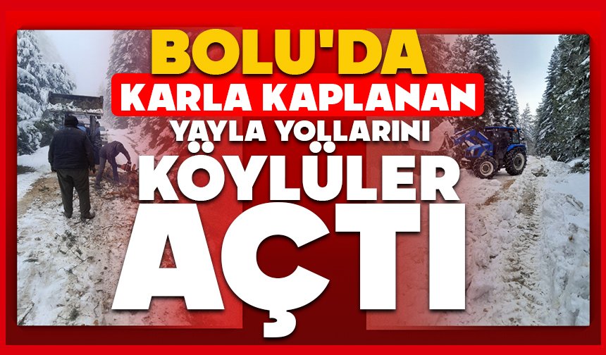 Bolu'da karla kaplanan yayla yollarını köylüler açtı