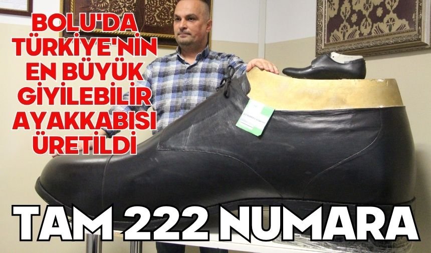 Bolu'da Türkiye'nin en büyük giyilebilir ayakkabısı üretildi: Tam 222 numara