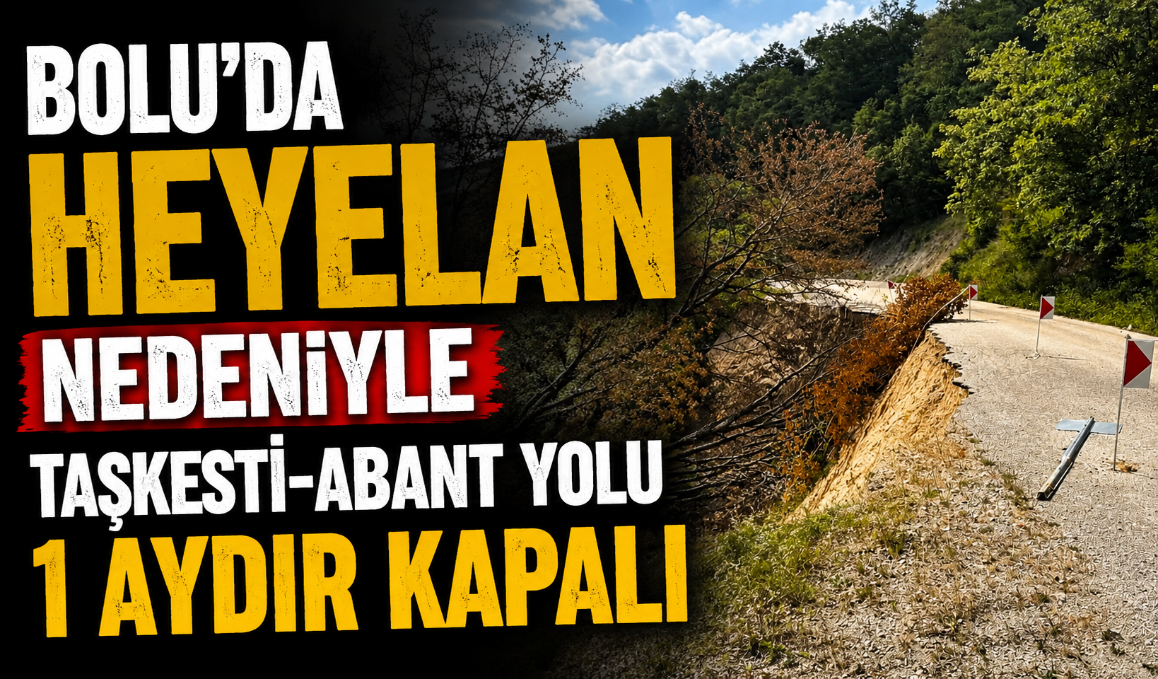 Bolu'da heyelan nedeniyle Taşkesti-Abant yolu 1 aydır kapalı
