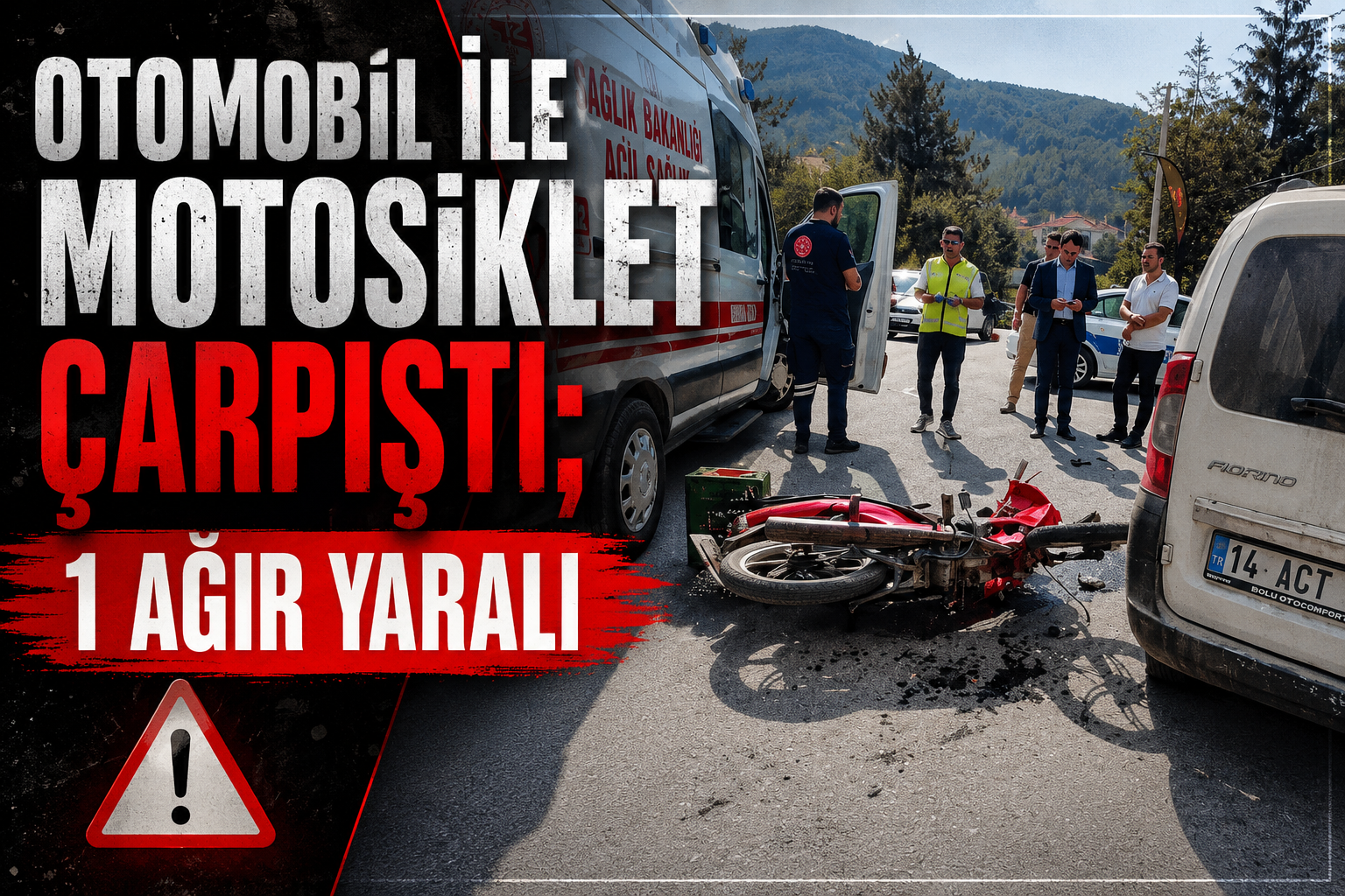 OTOMOBİL İLE MOTOSİKLET ÇARPIŞTI; 1 AĞIR YARALI