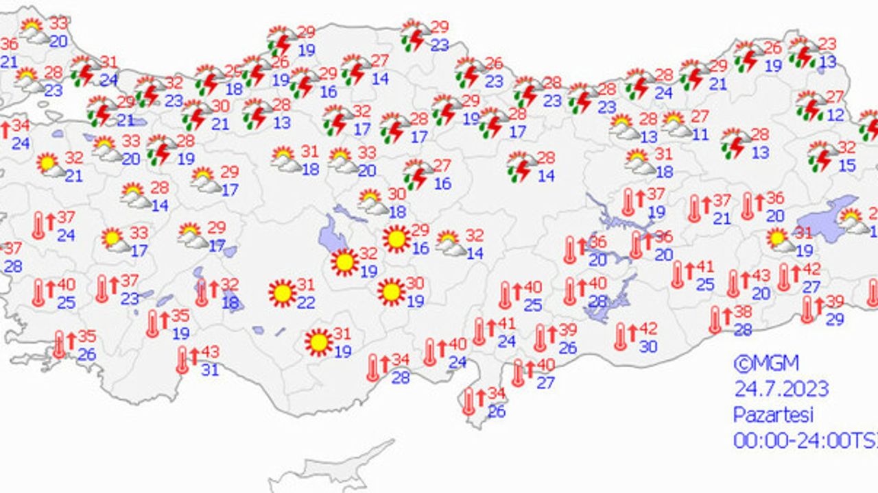 Meteoroloji'den Ege ve Akdeniz'e fırtına, Doğu Anadolu'ya sağanak uyarısı