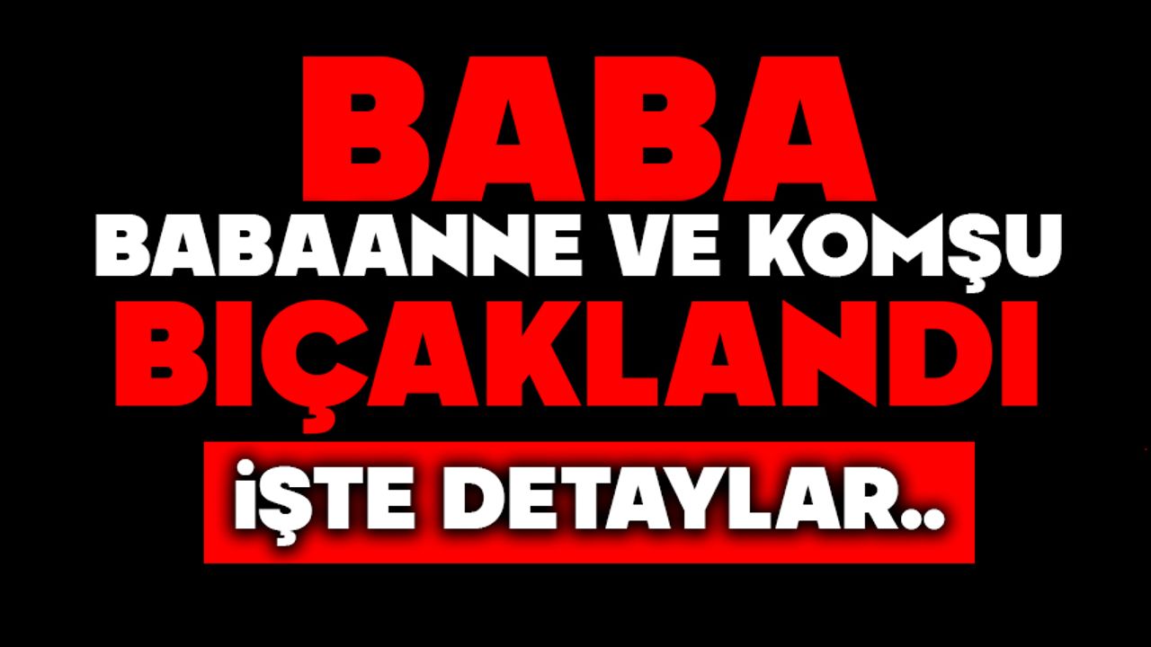 Baba, babaanne ve komşu bıçaklandı