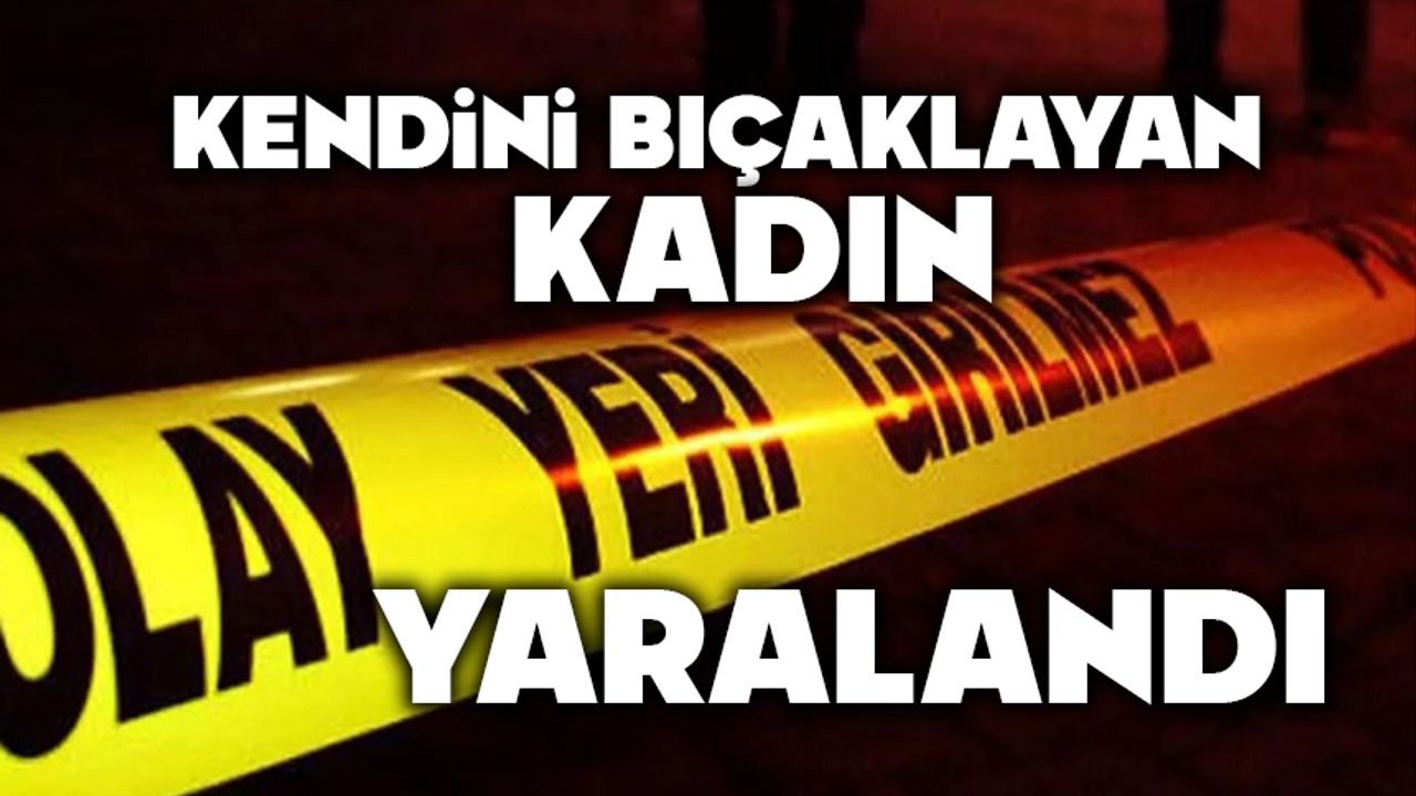 Kendini bıçaklayan kadın yaralandı