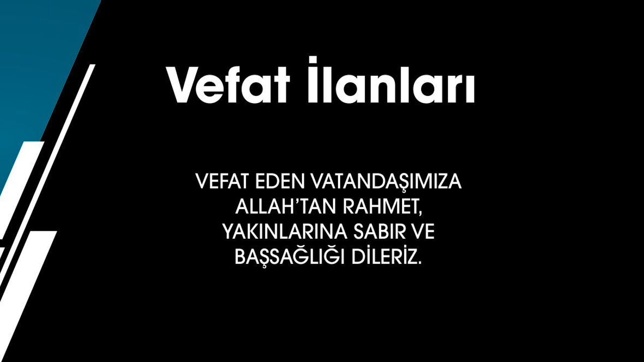 Bolu'da Vefat İlanı 09.06.2026