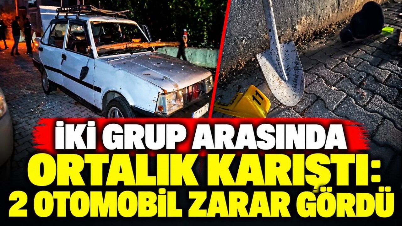 Burdur’da iki grup arasında kürekli kavga: 2 otomobil zarar gördü