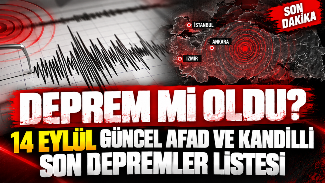 SON DAKİKA | Deprem mi oldu? 14 Eylül güncel AFAD ve Kandilli son depremler listesi