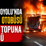 TEM Otoyolu'nda yolcu otobüsü alev topuna döndü