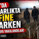 BOLU’DA MEZARLIKTA DEFİNE ARARKEN KAMERAYA YAKALANDILAR