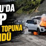 Bolu'da otomobil alev topuna döndü
