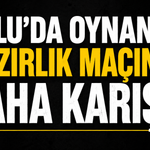 Bolu'da oynanan hazırlık maçında saha karıştı
