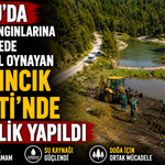 Bolu'da orman yangınlarına müdahalede kritik rol oynayan Sarpıncık Göleti'nde temizlik yapıldı