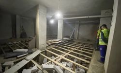 Kağıthane'deki bir binanın zemin katından 1.5 metre kaçak kat indiği tespit edildi