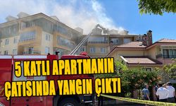 5 KATLI APARTMANIN ÇATISINDA YANGIN ÇIKTI   