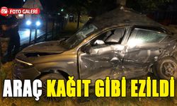 ARAÇ KAĞIT GİBİ EZİLDİ