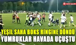 YEŞİL SAHA BOKS RİNGİNE DÖNDÜ YUMRUKLAR HAVADA UÇUŞTU