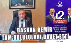 Başkan Demir, tüm Boluluları davet etti