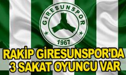 Rakip Giresunspor'da 3 Sakat Oyuncu Var