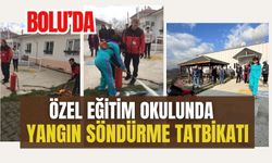 Bolu'da özel eğitim okulunda yangın söndürme tatbikatı gerçekleştirildi