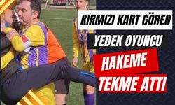 Kırmızı kart gören yedek oyuncu hakeme tekme attı