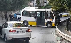 Bursa'da kaza yapan minibüs şoförü yaralandı