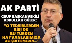 AK PARTİ GRUP BAŞKANVEKİLİ GÜLER; “O TEDBİRLERDEN BİRİ DE BU TÜRDEN HAYVANLARIMIZA ACI ÇEKTİRMEDEN…”