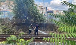 Hızlı tren rayında çıkan yangını canlarını hiçe sayarak söndürdüler