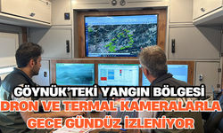 Göynük’teki yangın bölgesi dron ve termal kameralarla gece gündüz izleniyor