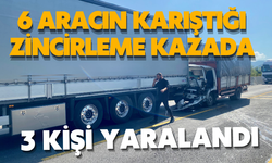 6 aracın karıştığı zincirleme kazada 3 kişi yaralandı