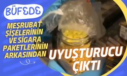 Büfede meşrubat şişelerinin ve sigara paketlerinin arkasından uyuşturucu çıktı