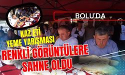 Kaz eti yeme yarışması renkli görüntüler sahne oldu