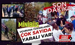 Minibüs uçuruma yuvarlandı: Çok sayıda yaralı var