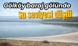 Gölköy baraj gölünde su seviyesi düştü