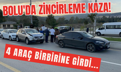 Bolu'da zincirleme kaza! 4 araç birbirine girdi...