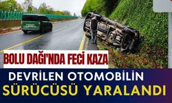 Bolu Dağı'nda Feci Kaza, Devrilen otomobilin sürücüsü yaralandı