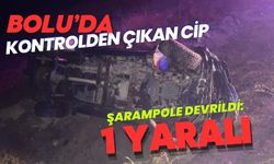 Kontrolden çıkan cip şarampole devrildi: 1 yaralı