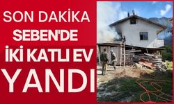 Seben'de iki katlı ev yandı