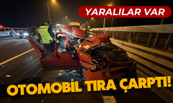 Otomobil tıra çarptı! Yaralılar var...