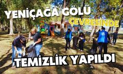 Yeniçağa Gölü çevresinde temizlik yapıldı