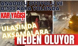 Anadolu Otoyolu ve D-100 kara yolunda kar yağışı ulaşımda aksamalara neden oluyor