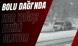 Bolu Dağı'nda kar yağışı etkili oluyor