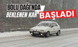 Bolu Dağı'nda beklenen kar başladı