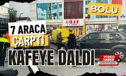 7 araca çarptı, kafeye daldı