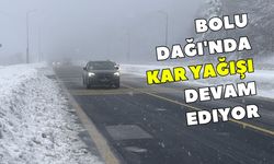 Bolu Dağı'nda kar yağışı devam ediyor