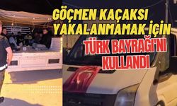 Göçmen kaçaksı yakalanmamak için Türk Bayrağı'nı kullandı