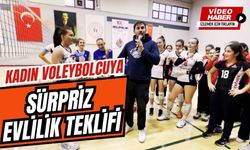 Kadın voleybolcuya sürpriz evlilik teklifi