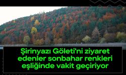 Şirinyazı Göleti'ni ziyaret edenler sonbahar renkleri eşliğinde vakit geçiriyor