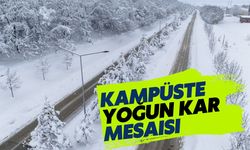 Kampüste yoğun kar mesaisi