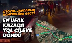 Bolu'da, tek şeritteki kazada yol çileye döndü