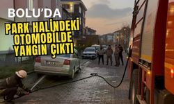 Park halindeki otomobilde yangın çıktı